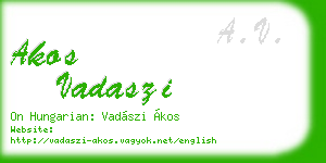 akos vadaszi business card