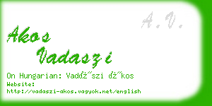 akos vadaszi business card